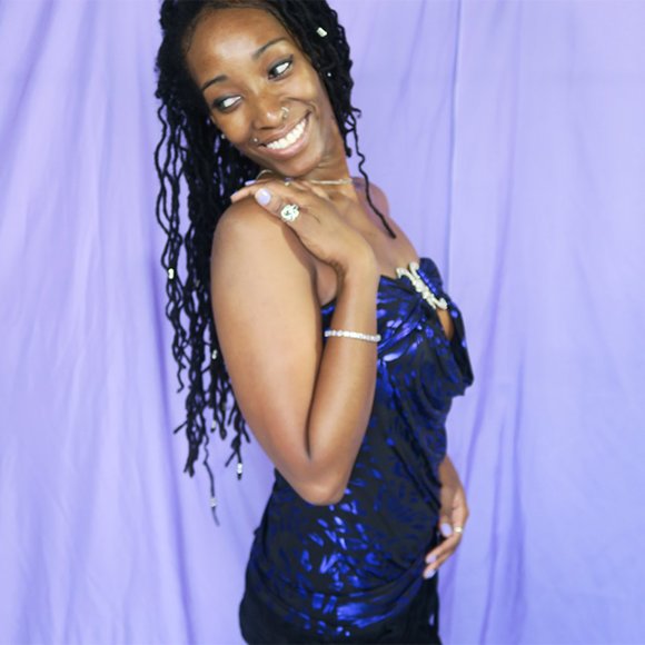 Pinkeli Strapless flashy rhinestone jeweled party in purple and silver size S - Picture 6 of 7